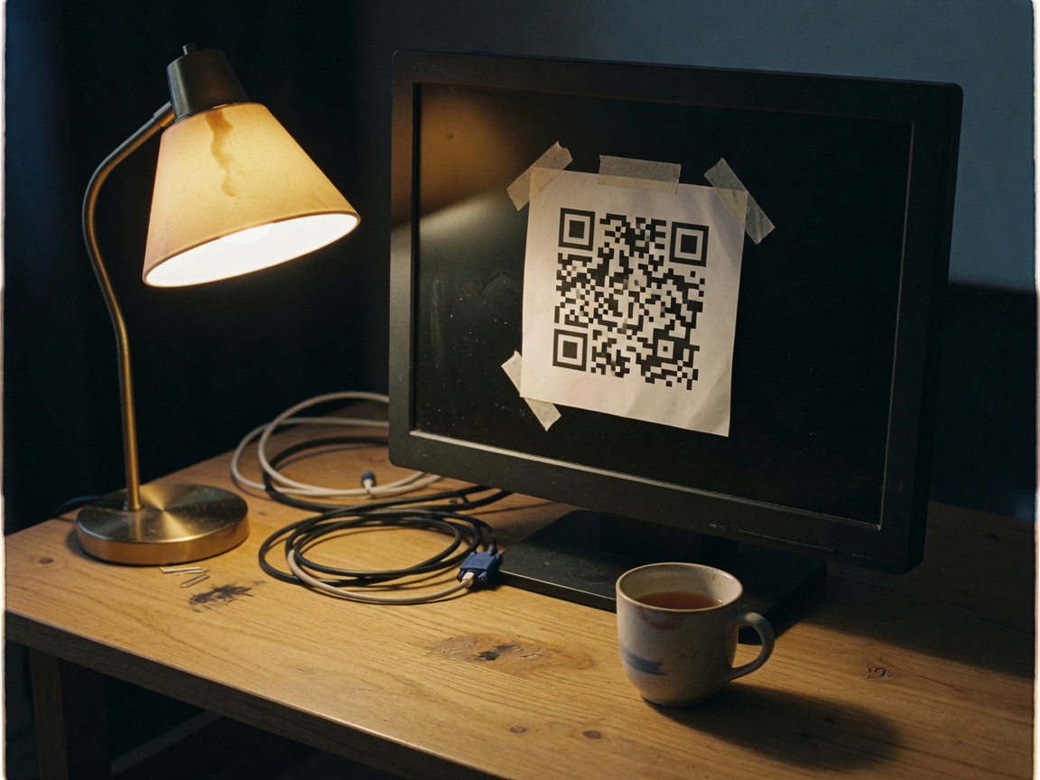 QR code imprimé et collé sur un mur.